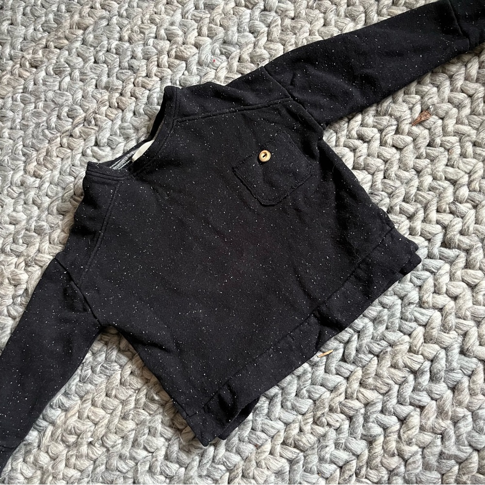 Buho Black Speckled Long Sleeve Top
